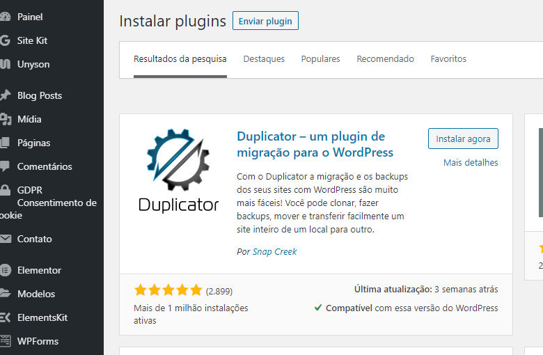 Instalar Plugin WordPress Duplicator